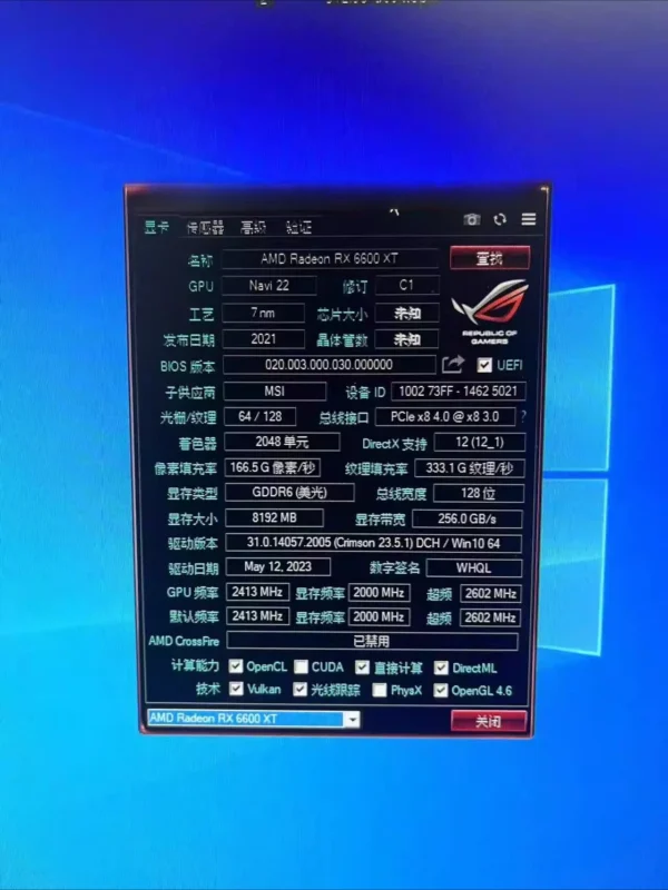 Used AMD Graphics Card RX580 RX590 RX5600XT RX5700XT RX6600XT RX6700 For Desktop PC Gaming Video Card