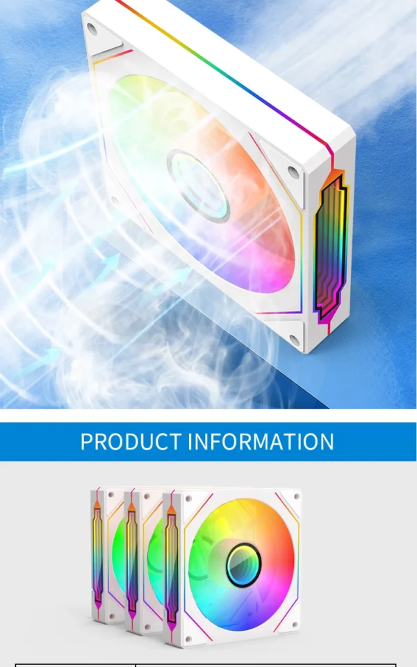 PRISM IV PRO Case Cooling Fan 120mm 5V 3 PIN ARGB, 12V 4 PIN PWM, for CPU & Case,Infinity Mirror Series,1650 RPM, 65 CFM