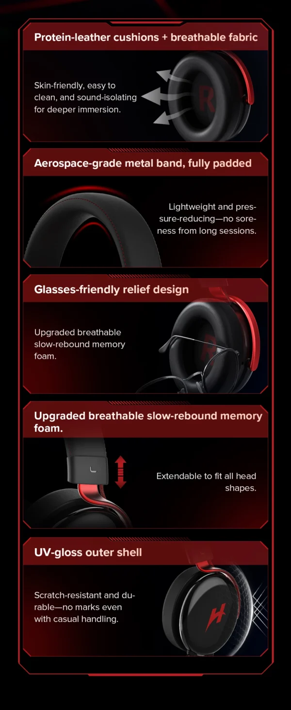 HAYLOU HexStorm G1 Wired Gaming Headphone 7.1 Surround Sound 50mm Dual Driver Esports Gamer Headset with Mic For PS4 PS5 PC