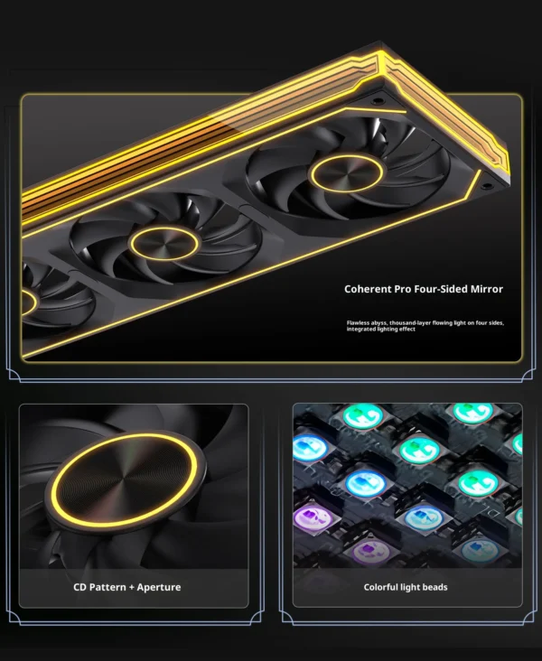 LOVINGCOOL Coherent Pro-360/240/120 ARGB digital display PC fan computer case Siamese Building block fan Integration