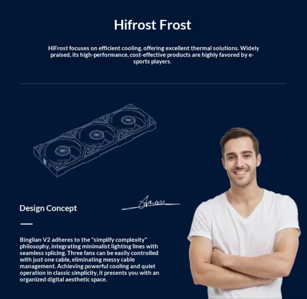 Hifrost Ice Chain Modular 120mm ARGB PC Case Cooling Fans Wireless Thermostatic Sync Lighting For Gaming Chassis CPU Cooler