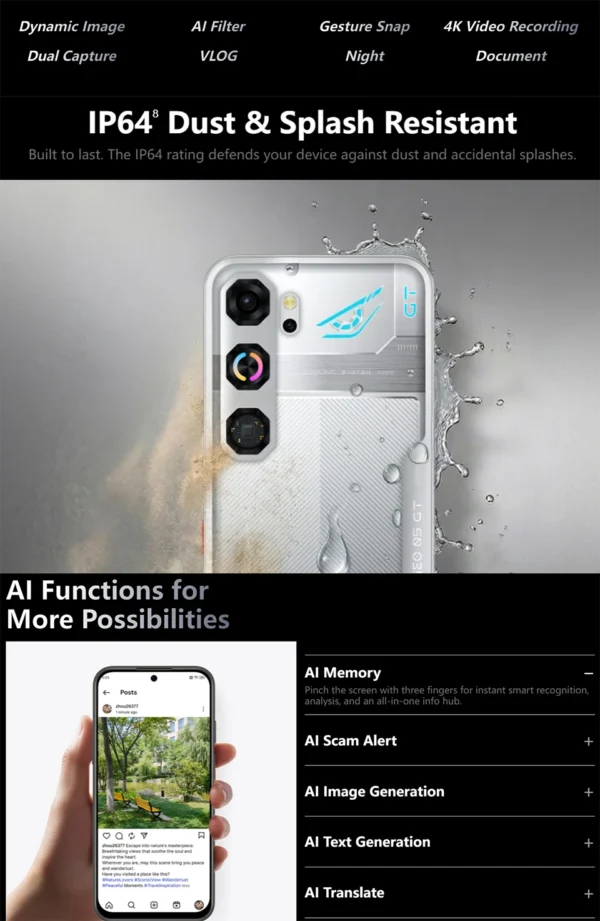 Nubia Smartphone Neo 5 GT, Built-in Fan, Gaming Trigger (Touch)