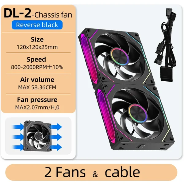 TEUCER DL-2 120mm PC Case Fan Wireless splicing Hydraulic bearing Quiet Infinity Mirror ARGB Fan for Gaming PC Case Water Cooler