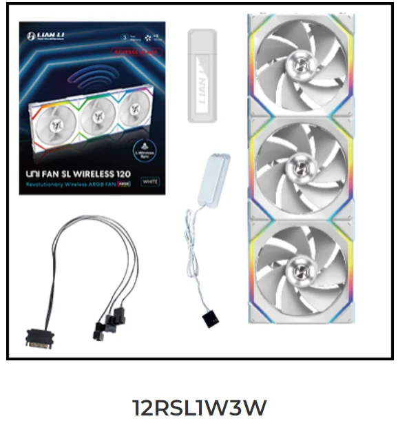 LIAN LI UNI FAN SL Wireless 120 Single Pack , Reverse Blade Triple Pack, LCD 120 Single Pack, Case fan, water cooled fan