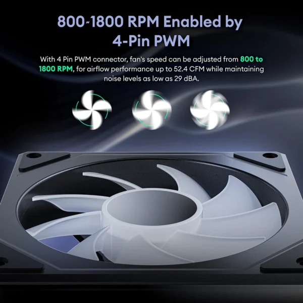 Prism 7 Pro Fan 120 mm Single Pack ARGB Fan Infinity Mirror Daisy Chain Design ﻿