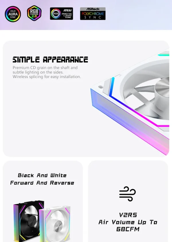 Jungle Leopard Interstellar V2RS 120mm ARGB Modular Wireless Splicing Infinite Mirror Ventilador Fans