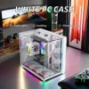 White PC Case Chassis Full Tower with Fan USB3.0 ATX M-ATX Mini ITX Gaming Cabinet Plastic CPU Stocked Computer Cases & Towers