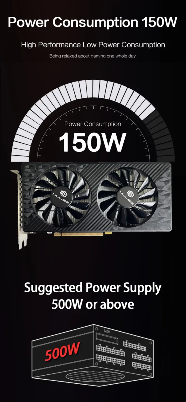 MLLSE AMD RX 580 8GB 2048SP Gaming Graphics Card GDDR5 256Bit PCI-E 3.0 ×16 8Pin Radeon GPU Rx 580 Video Card Placa De Video