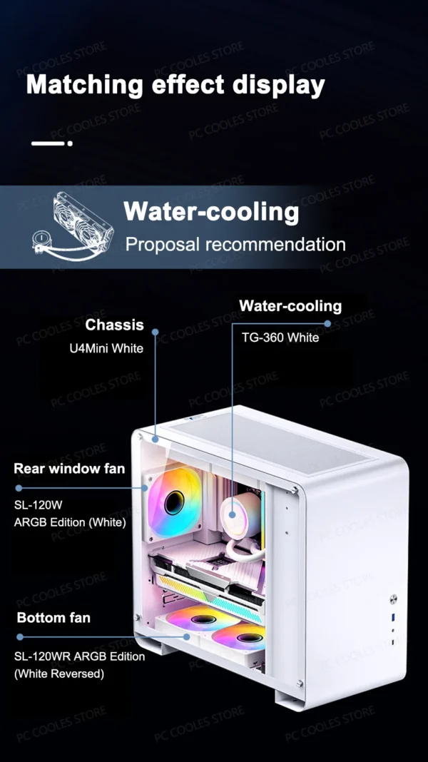 JONSBO SL-120 White/Black 120mm Case Fan 5V 3PIN ARGB Silent CPU Cooler Fan 4PIN PWM Serializable Reverse Fan