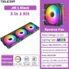 TEUCER JM-1 PC Case Fan 120mm ARGB Mirror Cycle Light Effect Cooling Fan 4PIN PWM Low noise Chassis Water Cooling Ventilador