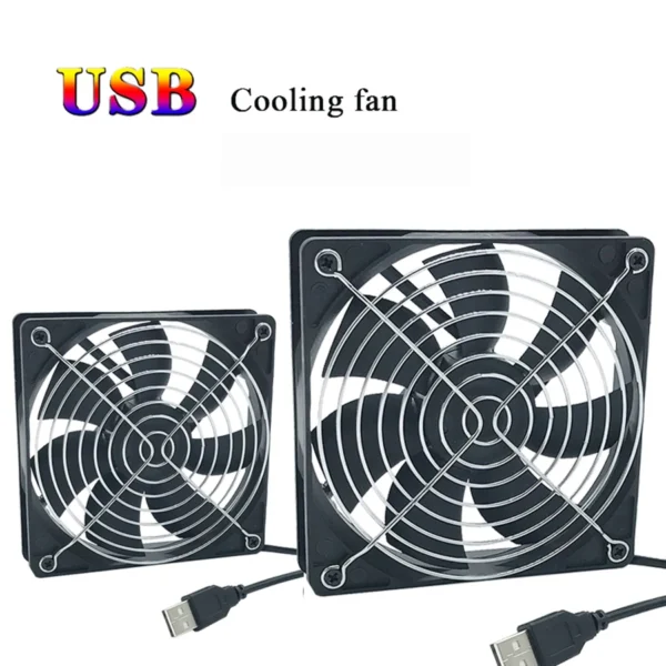 120x120x25mm 80x80x25mm 12V USB Power Cooling Case Fan For Receiver DVR Xbox TV Box Router