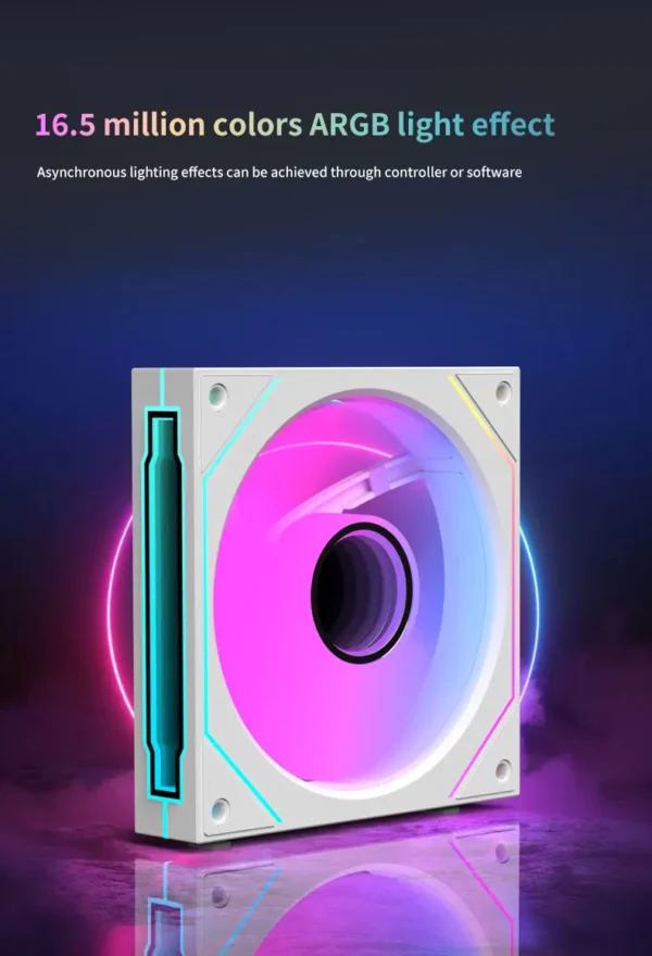 Coolcirc Cableless PC Case Fan 12V/4Pin PWM 800-1800RPM Silent 5V/3Pin ARGB Triple Pack 120mm Ventilator Use for Water Cooling