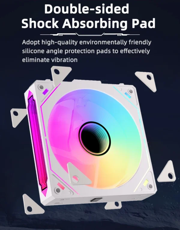 Coolcirc DL-1 120mm PC Case Fan 800-2000rpm PWM Hydro Bearing Silent 5V3Pin ARGB Water Cooler Magic Cableless Cooling Ventilator