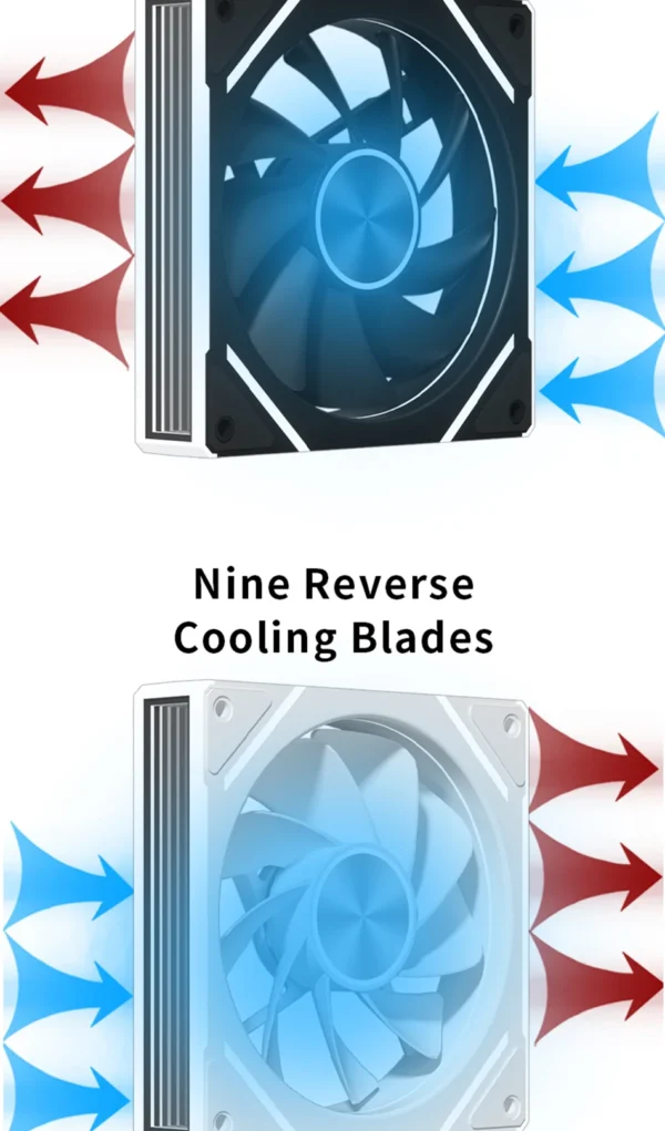 Power Train PRISM 8 PRO Computer Case Fan 120mm ARGB 4Pin PWM Quiet CPU Cooling Fan 12V Large Air Volume 56.8CFM/600-1500RPM