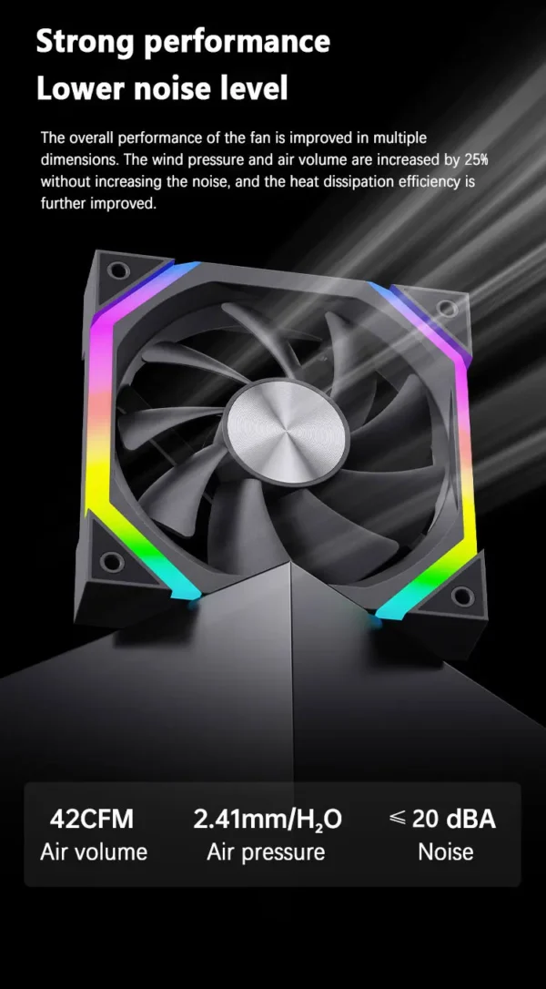 UPSIREN ZF-120 PC Fan ARGB 120mm 4Pin PWM Quiet Cooling Computer Case Fan 12V Large Air Volume gaming accessories ventilador