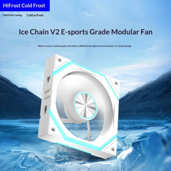 Hifrost Ice Chain Modular 120mm ARGB PC Case Cooling Fans Wireless Thermostatic Sync Lighting For Gaming Chassis CPU Cooler