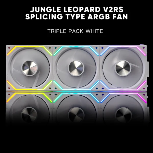 120mm ARGB Case Fan with Dual Side Infinity Mirror Cableless 360mm For Computer Water Cooler | Jungle Leopard Interstellar V2RS