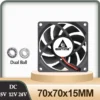 5PCS Gdstime 70x70x15mm DC 24V 12V 5V  70mm x 15mm 2Pin 7cm PC Case Radiator Silent Cooler Brushless Cooling Axial Fan 7015