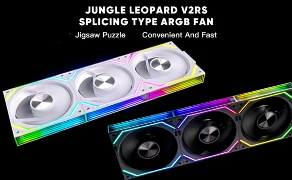120mm ARGB Case Fan with Dual Side Infinity Mirror Cableless 360mm For Computer Water Cooler | Jungle Leopard Interstellar V2RS