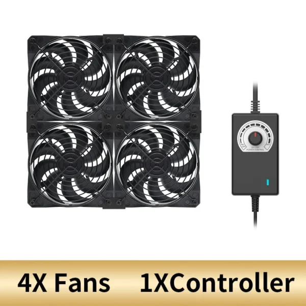 TEUCER 120mm 3000RPM Cooling Fan with Controller 12V 220V Btc Mining Machine Chassis Exhaust Fan Workstation Cabinet Server Fan