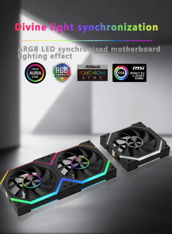 ICE Whale WX-3 Wireless Splicing Fan ARGB Air-Cooled Cooling Accessories 1600RPM 12CM Chassis Fan