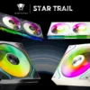 Jungle Leopard Star Trail 120mm ARGB CPU Fan - Infinity Mirror, 5V 3Pin Addressable RGB Cooling for Gaming PC