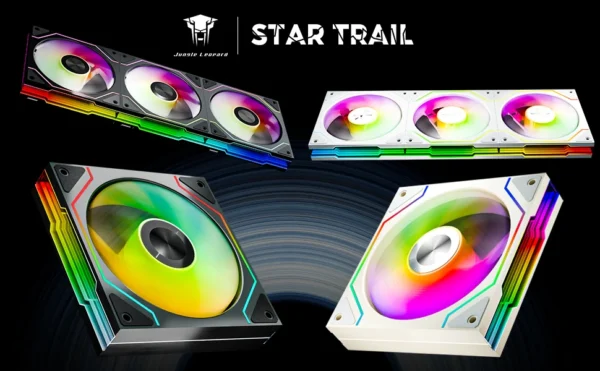 Jungle Leopard Star Trail 120mm ARGB CPU Fan - Infinity Mirror, 5V 3Pin Addressable RGB Cooling for Gaming PC