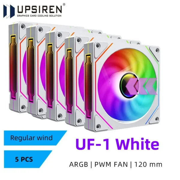 UPSIREN UF-1 PRISM 4 PRO Computer Chassis Fan 12cm ARGB 4 Pin PWM Quiet Cooling Fan 12V Large Air Volume 45.2CFM/600-1500RPM