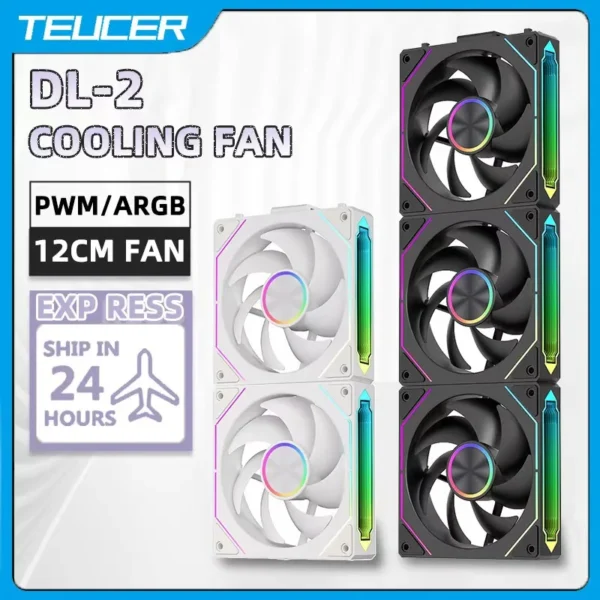 TEUCER DL-2 120mm PC Case Fan Wireless splicing Hydraulic bearing Quiet Infinity Mirror ARGB Fan for Gaming PC Case Water Cooler