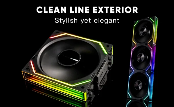 120mm ARGB Case Fan with Dual Side Infinity Mirror Cableless 360mm For Computer Water Cooler | Jungle Leopard Interstellar V2RS