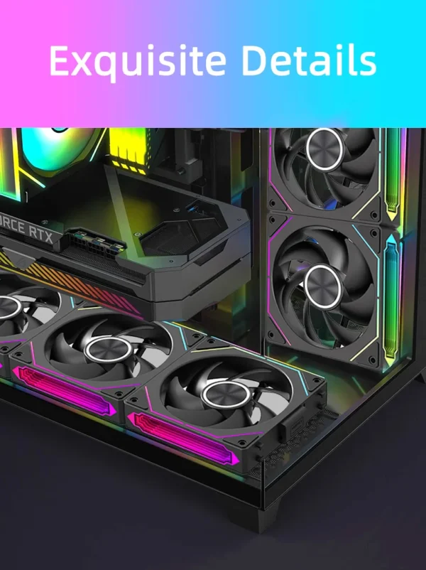 Coolcirc DL-2 120mm ARGB Cooling Fan Modular Wireless Stackable Splicing 800-2000RPM PWM Silent for Gaming PC Case Water Cooler