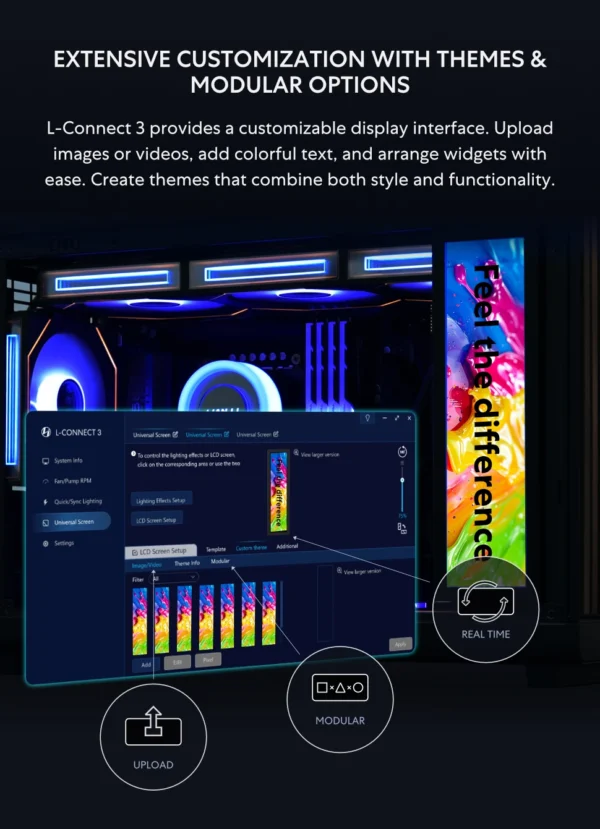 Lian-Li 8.8 Inch Universal Screen 1920x480 resolution IPS LCD Display for PC Case