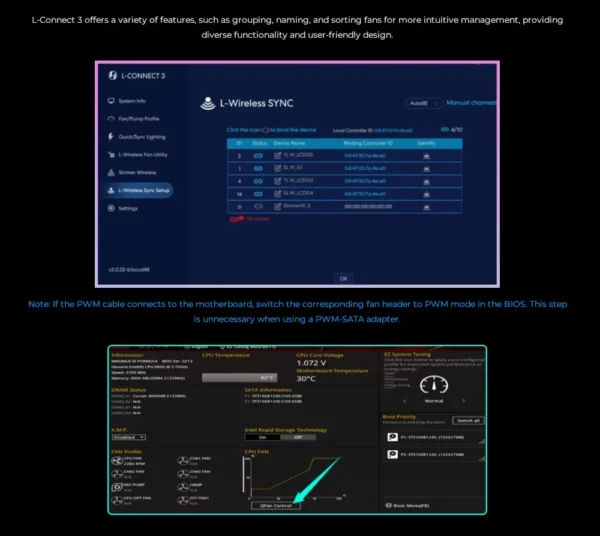 LIANLI UNI FAN TL120 Wireless version and TL LCD120 Screen fan There are positive leaves and inverse leaves. Individual pack,
