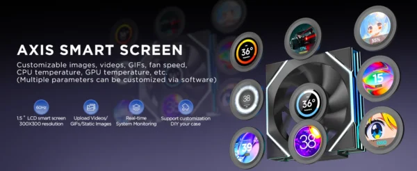 Interstellar V4-LCD 1.5 Inch 60Hz Customize Screen Modular Splicing Infinity Mirror 120mm CPU Case LCD Fan Jungle Leopard