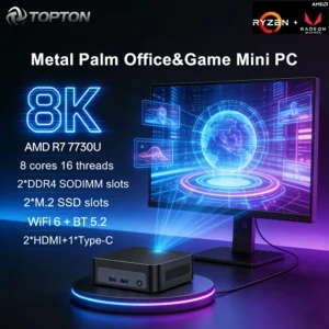 AMD Ryzen 7 7730U 5825U R5 7530U 5600U Gaming Mini PC 4K Triple Displays, Mini Computers Home Theater Office Business Education