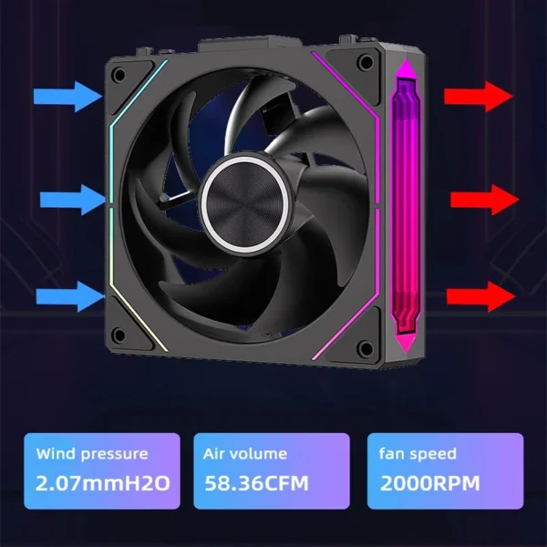 Coolcirc DL-2 120mm ARGB Cooling Fan Modular Wireless Stackable Splicing 800-2000RPM PWM Silent for Gaming PC Case Water Cooler