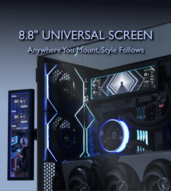 Lian-Li 8.8 Inch Universal Screen 1920x480 resolution IPS LCD Display for PC Case