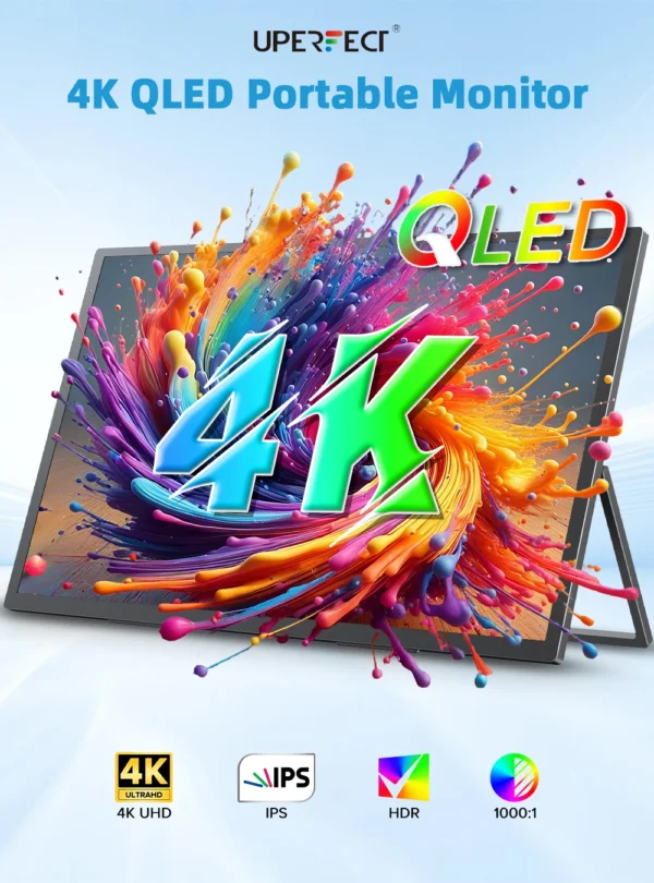 UPERFECT 18.4 inch 4K QLED Portable Monitor Gaming Computer Display Ultra-Slim Extend Screen For PS5/4 Switch Laptop PC Mac Xbox