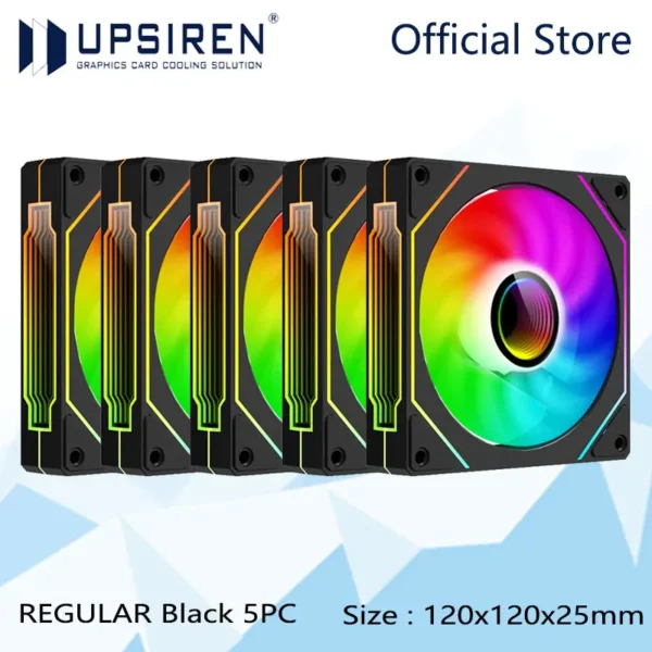 UPSIREN UF-1 PRISM 4 PRO Computer Chassis Fan 12cm ARGB 4 Pin PWM Quiet Cooling Fan 12V Large Air Volume 45CFM/600-1500RPM