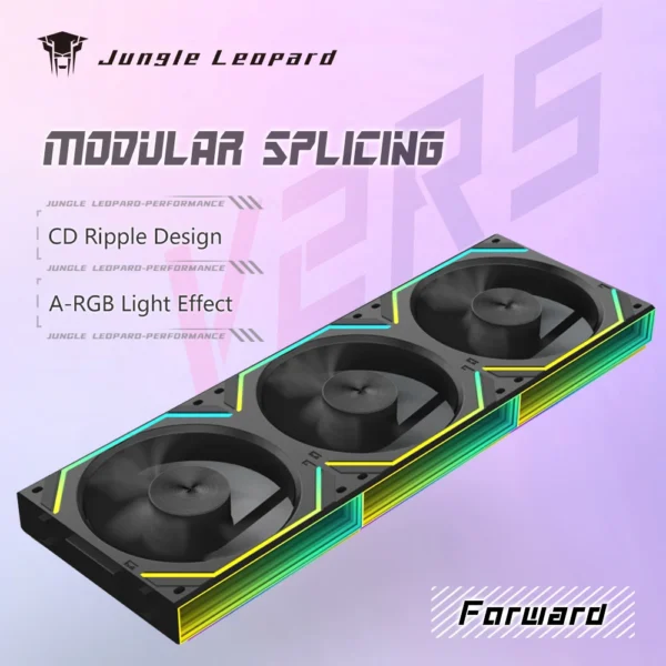 120mm ARGB Case Fan with Dual Side Infinity Mirror Cableless 360mm For Computer Water Cooler | Jungle Leopard Interstellar V2RS