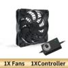TEUCER 120mm 3000RPM Cooling Fan with Controller 12V 220V Btc Mining Machine Chassis Exhaust Fan Workstation Cabinet Server Fan
