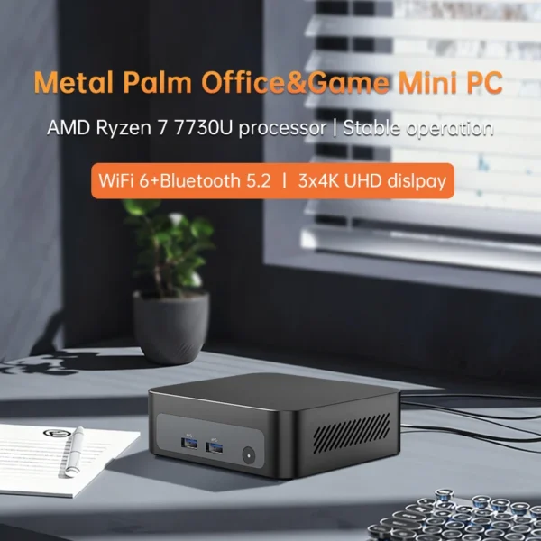 AMD Ryzen 7 7730U 5825U R5 7530U 5600U Gaming Mini PC 4K Triple Displays, Mini Computers Home Theater Office Business Education
