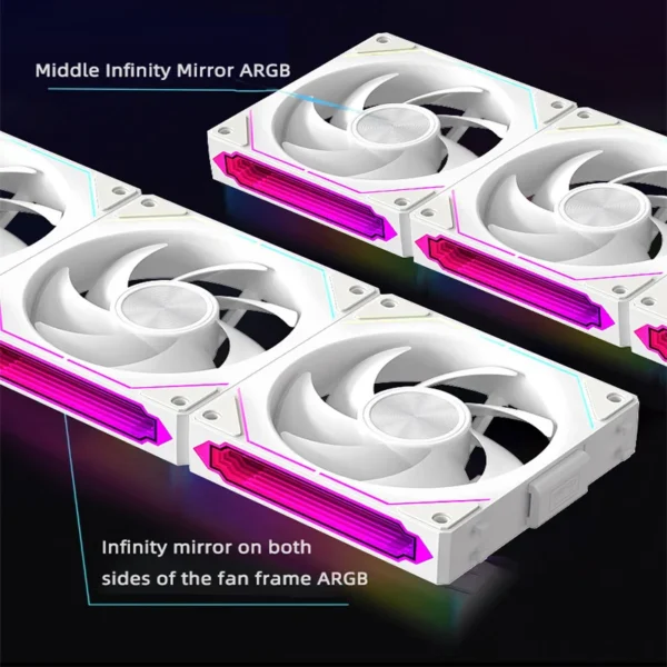 Coolcirc DL-2 120mm ARGB Cooling Fan Modular Wireless Stackable Splicing 800-2000RPM PWM Silent for Gaming PC Case Water Cooler