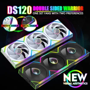 JUMPEAK DS120 Face-Changing ARGB Cooling Fan 360mm 240mm Modular Stackable Splicing 120mm RGB Fans For Gaming PC Case CPU Cooler