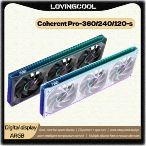 LOVINGCOOL Coherent Pro-360/240/120 ARGB digital display PC fan computer case Siamese Building block fan Integration