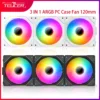 TEUCER JM-1 Case Fan Water Cooling 360mm Cooler Fan PC Cooling Fan 120mm 800-2000RPM PWM ARGB Mirror Cycle Light Effect Case Fan