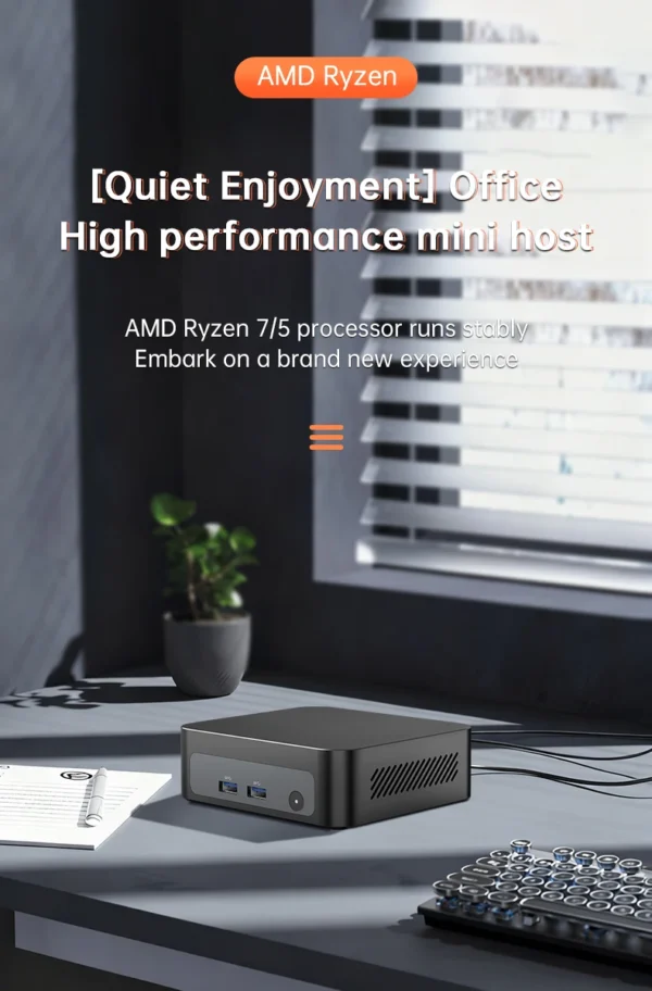 AMD Ryzen 7 7730U 5825U R5 7530U 5600U Gaming Mini PC 4K Triple Displays, Mini Computers Home Theater Office Business Education