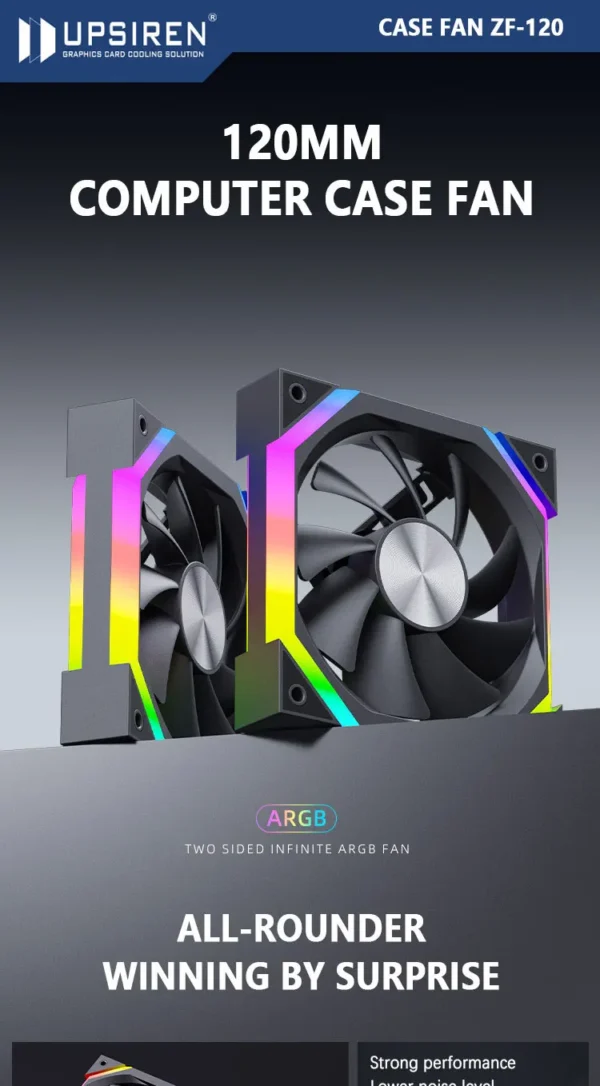 UPSIREN ZF-120 PC Fan ARGB 120mm 4Pin PWM Quiet Cooling Computer Case Fan 12V Large Air Volume gaming accessories ventilador