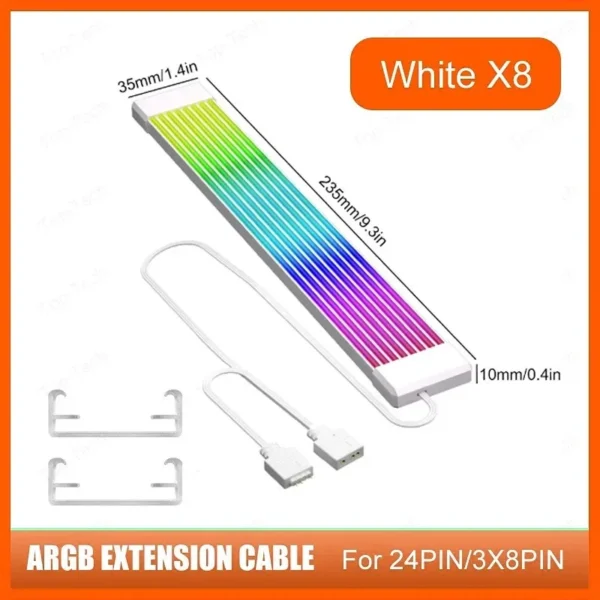 PC RGB Light Strip Suitable For Computer Power Supply ATX 24PIN GPU Video Card Cables And Case for 6Pin 8Pin 12Pin 16Pin 24Pin