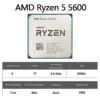 AMD Ryzen 5 5600 CPU AMD R5 5600 Processor 4.4GHz 6-Core 12-Thread 32MB Cache Socket AM4 Desktop PC Gaming CPU